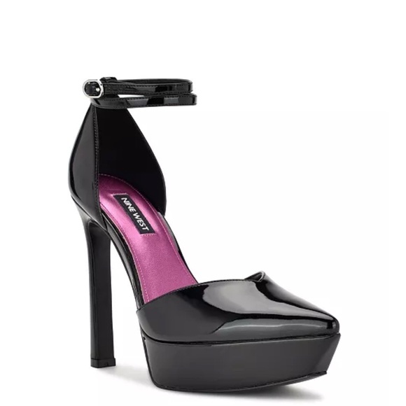 Bran New 🆕 Nine West Black Patent Platform heels 👠 - Picture 2 of 16